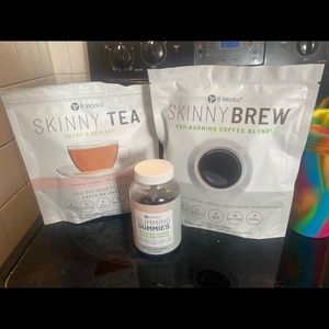 Skinny brew tea and gummies. 2 missing from tea, 6 from gummies. Coffee is gone